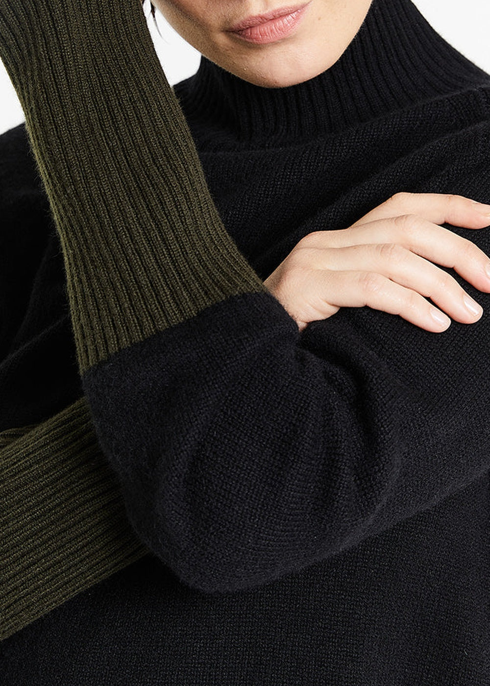 Wool & cashmere roll-neck jumper - Black