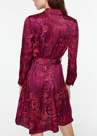 Robe évasée et ceinturée - Grenat