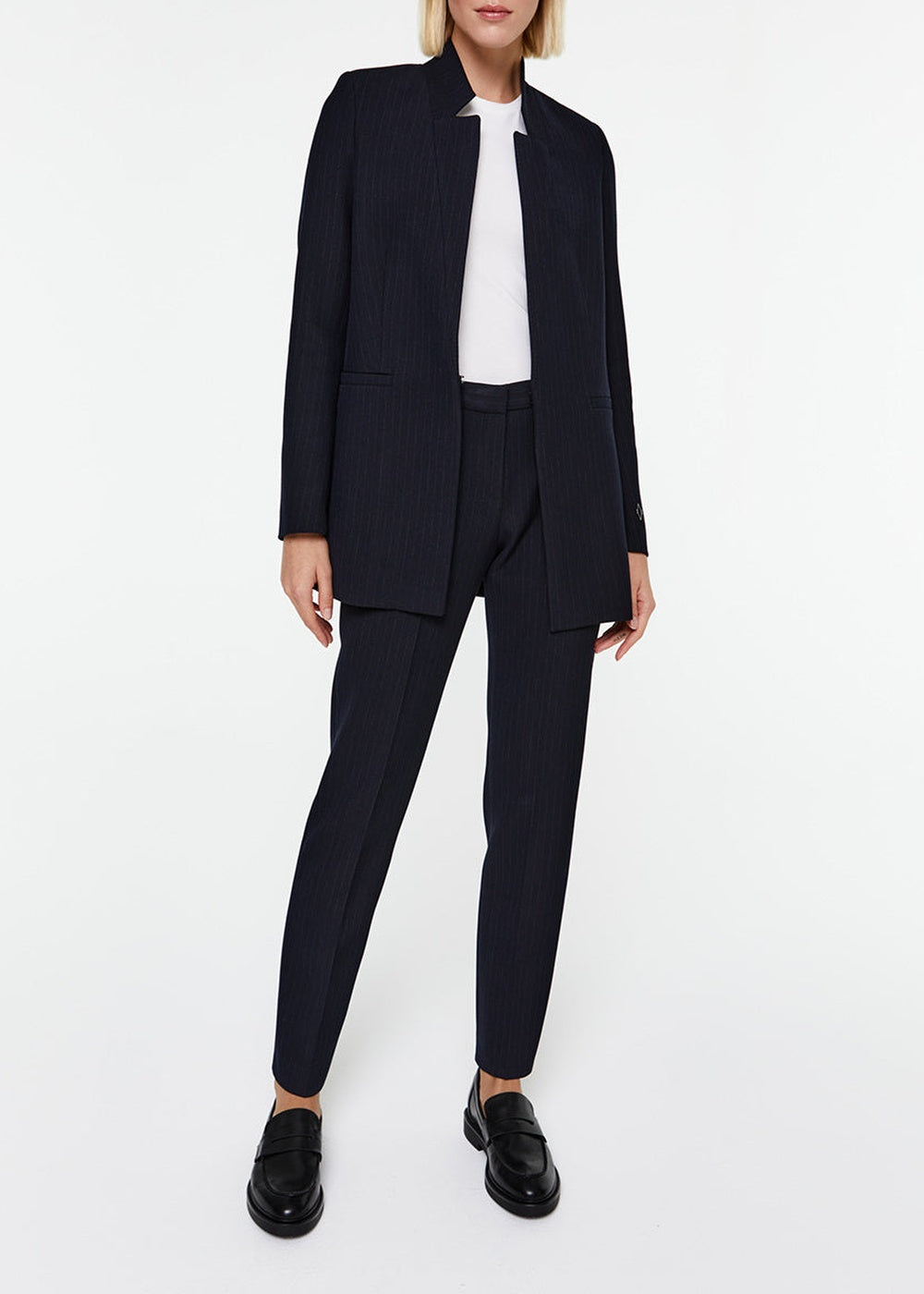 Structured straight-cut jacket - Navy