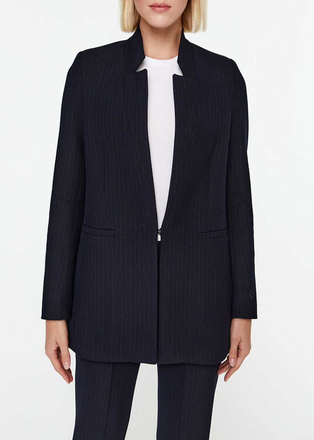 Structured straight-cut jacket - Navy