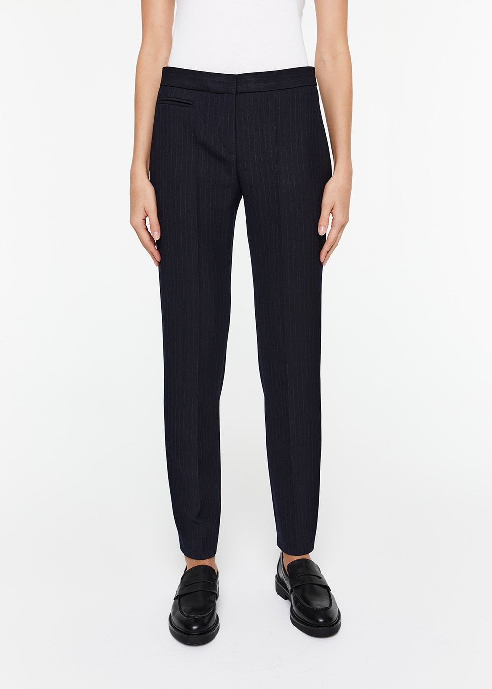 Pantalon droit a pli poches - Marine