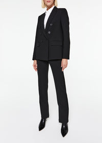 Veste croisee 6 boutons poches - Noir