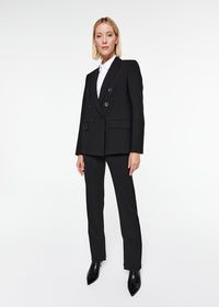 Veste croisee 6 boutons poches - Noir