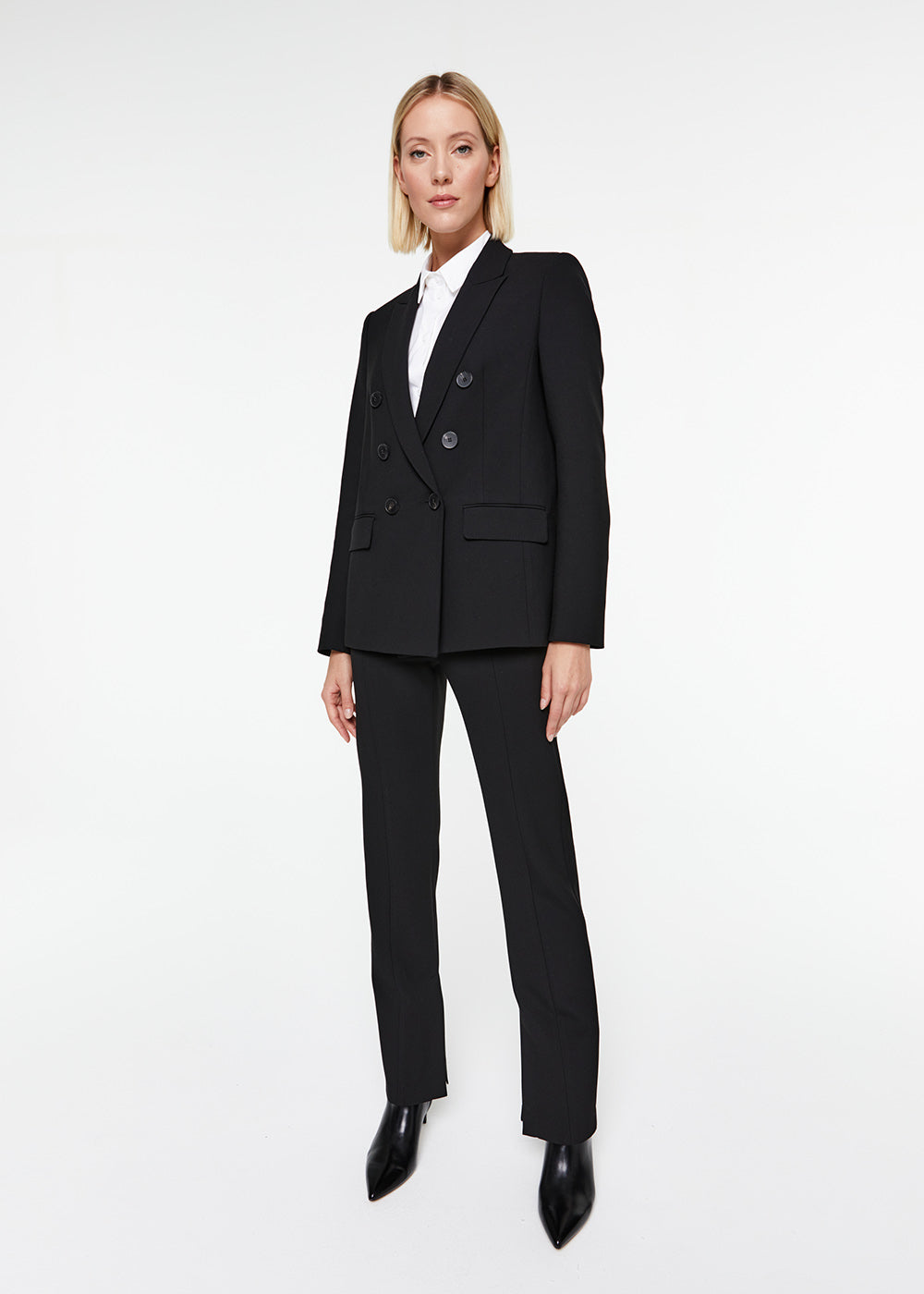 Veste croisee 6 boutons poches - Noir