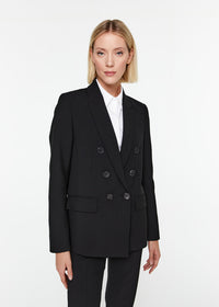 Veste croisee 6 boutons poches - Noir