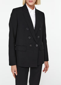 Veste croisee 6 boutons poches - Noir