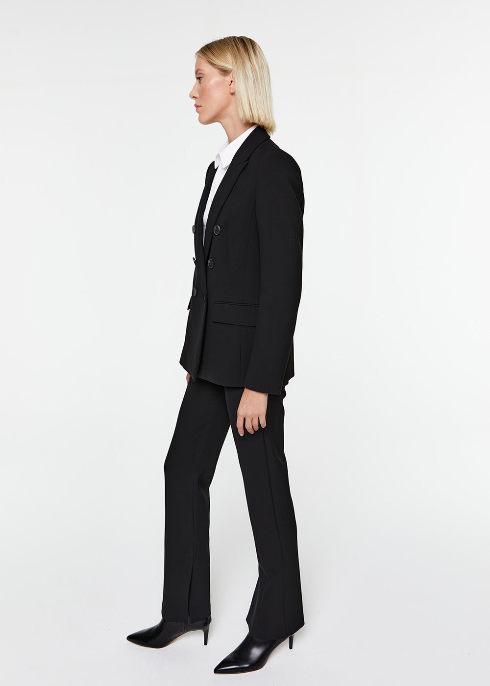 Veste croisee 6 boutons poches - Noir