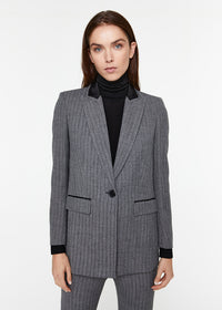 Veste longue 2bts col tailleur - Gris Moyen