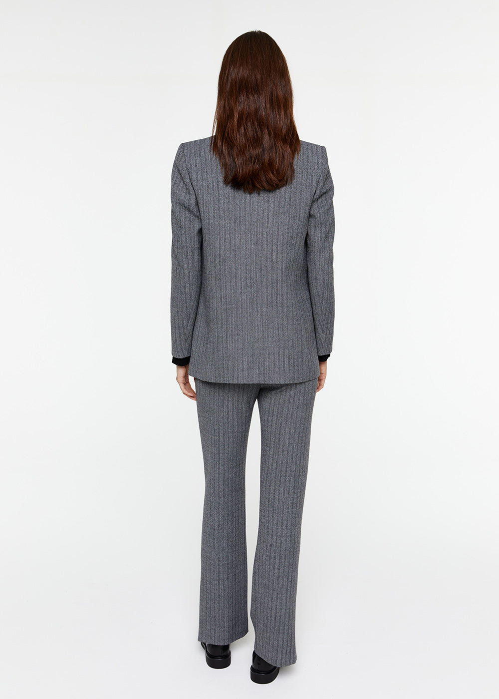 Veste longue 2bts col tailleur - Gris Moyen