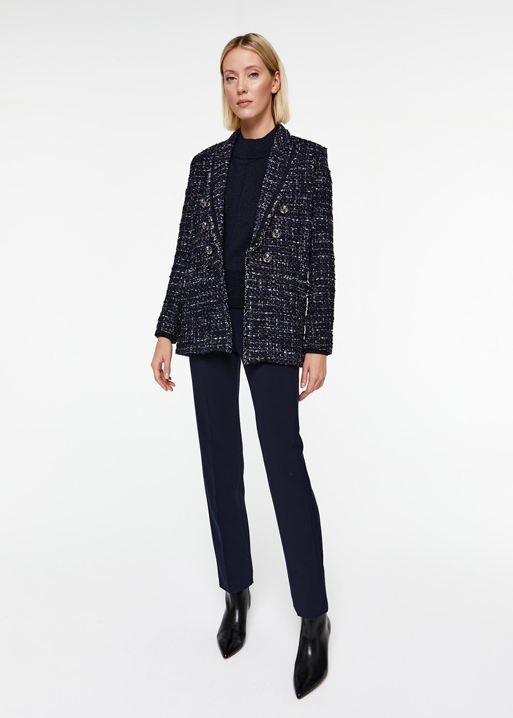 Veste 6 bt militaire 3 poches - Marine