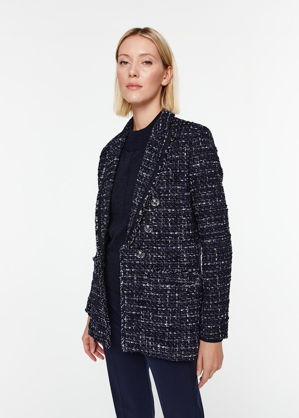 Veste 6 bt militaire 3 poches - Marine