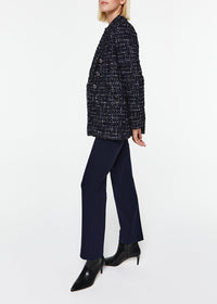 Textured 6-button jacket - Navy