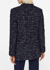 Textured 6-button jacket - Navy