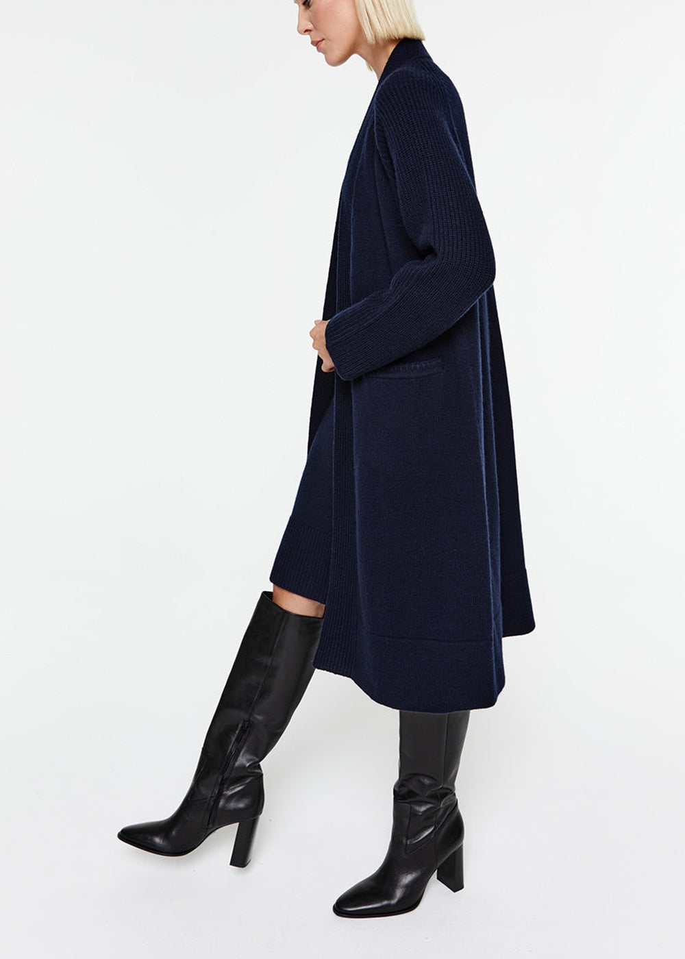 Veste longue à poches en laine & cachemire - Camel