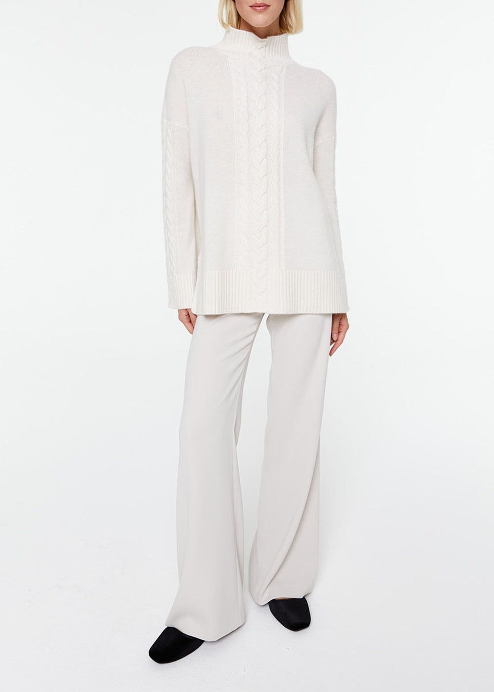 Cashmere roll-neck jumper - Off-white