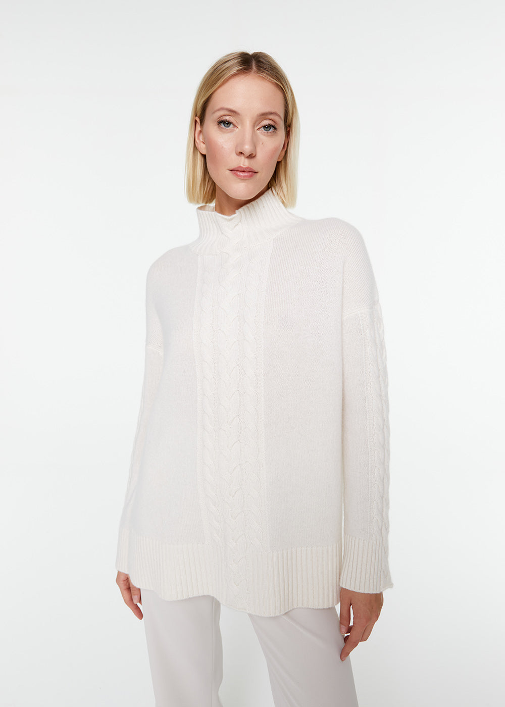 Pull col chemine - Blanc Cassé