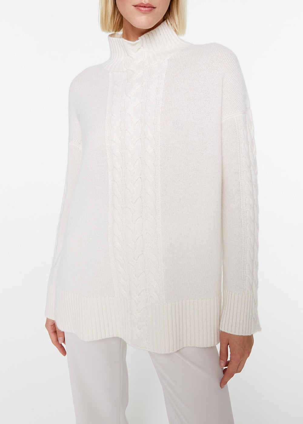 Cashmere roll-neck jumper - Off-white