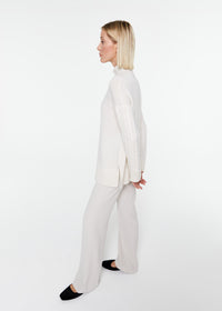 Pull col chemine - Blanc Cassé