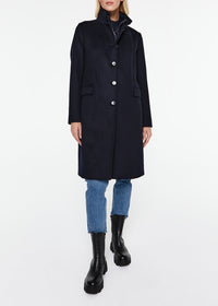 Manteau officier en laine - Béton