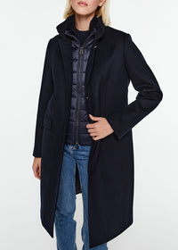 Manteau officier en laine - Béton