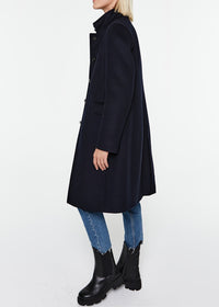 Manteau officier en laine - Béton