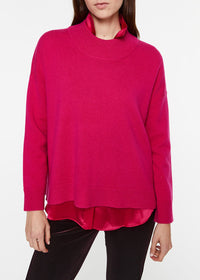 Ribbed cashmere jumper - Raspberry