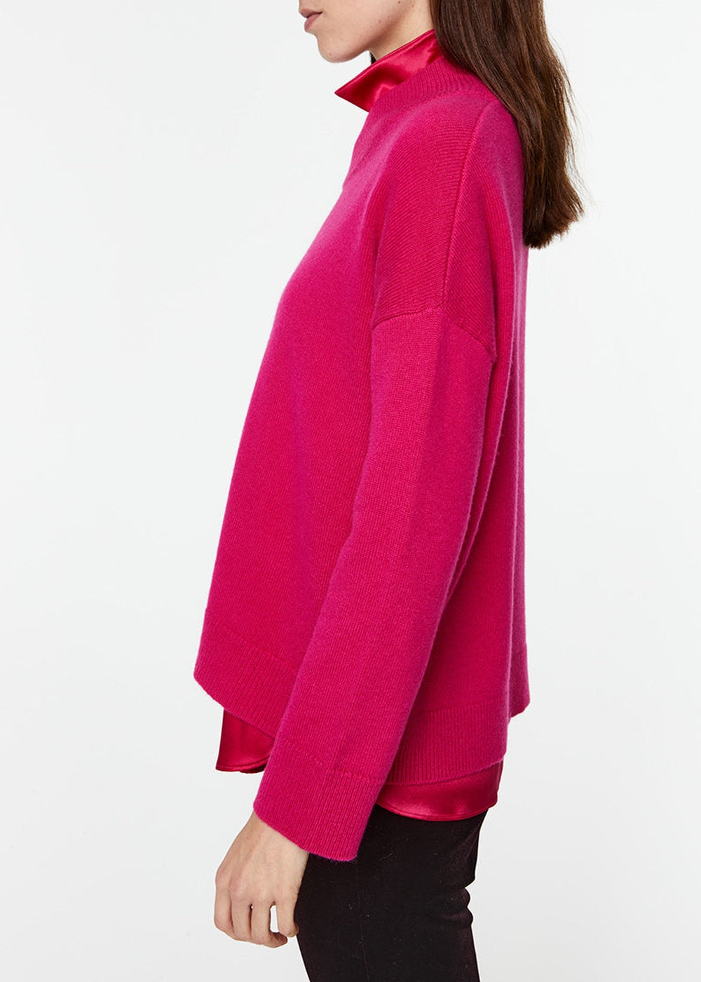 Ribbed cashmere jumper - Raspberry