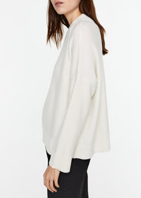 Loose-fitting cashmere jumper with a high collar - Off-white