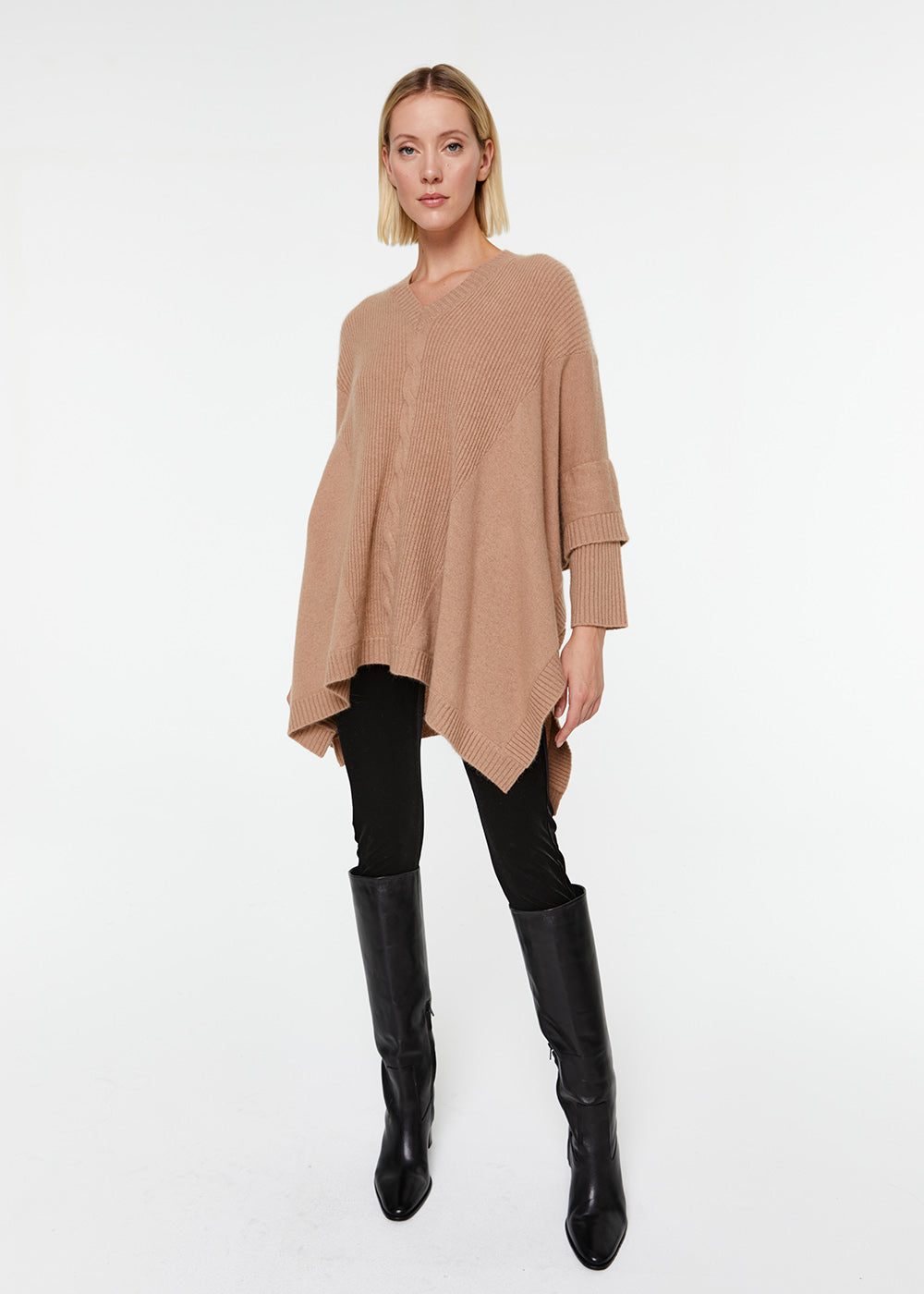 Pull col v - Blanc Cassé
