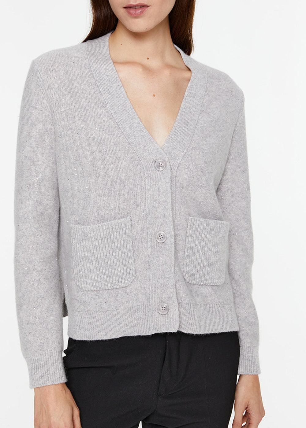 Cardigan à poches en cachemire - Blanc Cassé