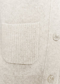Cashmere cardigan with pockets - Off-white