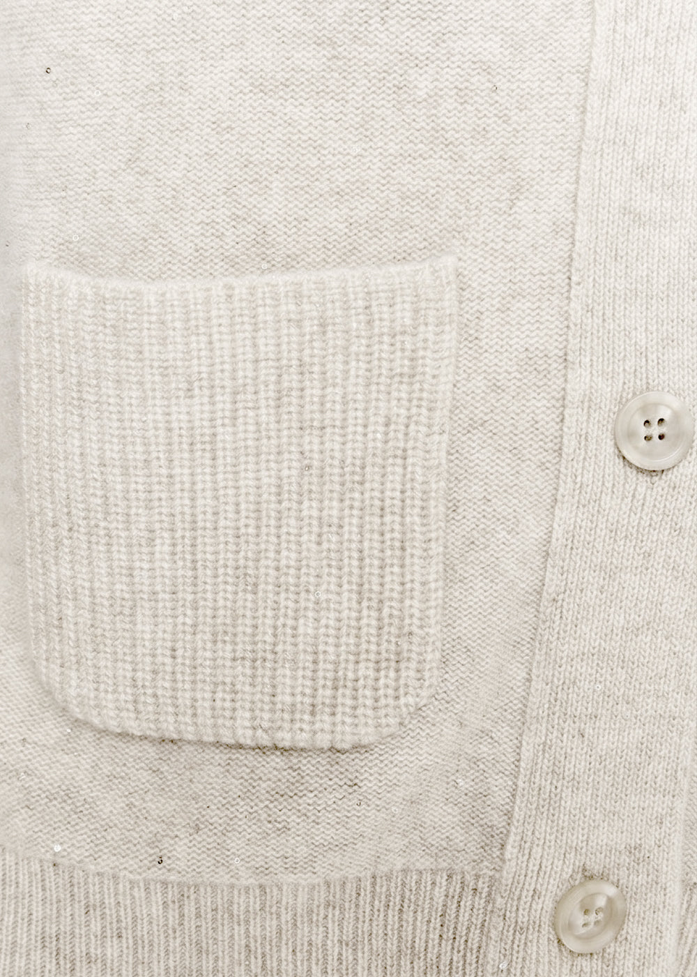 Cashmere cardigan with pockets - Off-white