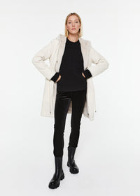 Manteau long a capuche - Noir