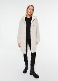 Manteau long a capuche - Noir