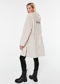 Manteau long a capuche - Noir