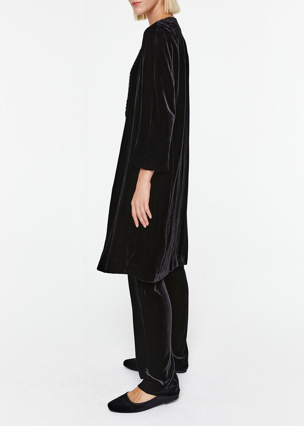 Long velvet jacket - Black