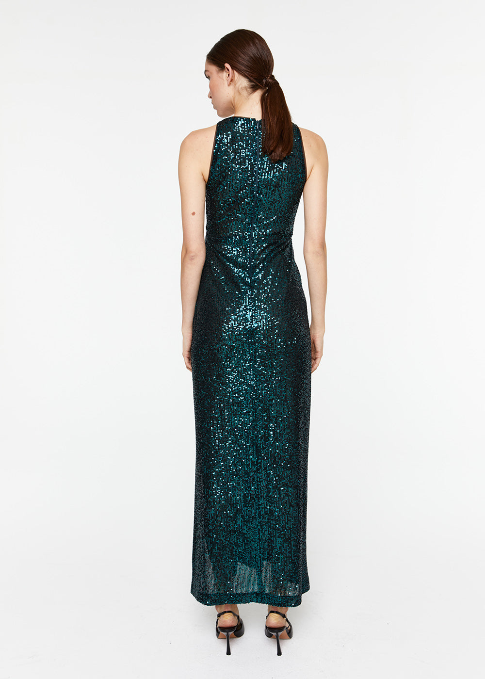 Robe longue paillettes - Vert Foncé