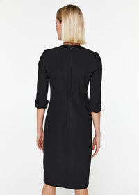 Robe portefeuille ml bi matier - Noir