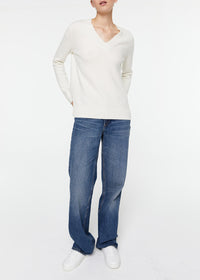 V-neck cashmere jumper - Off-white