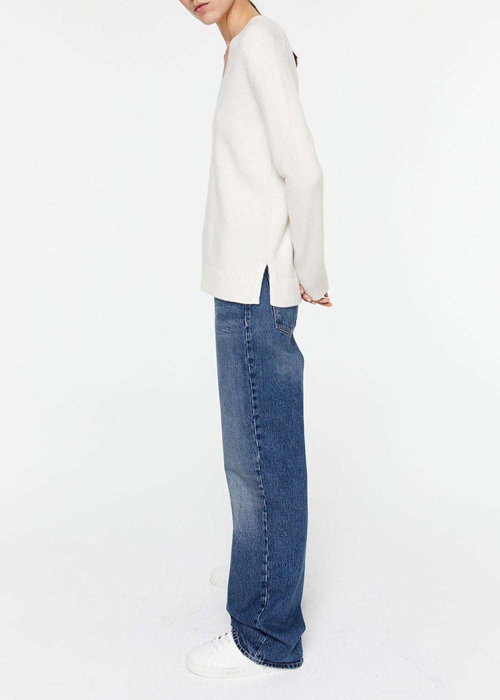 V-neck cashmere jumper - Off-white