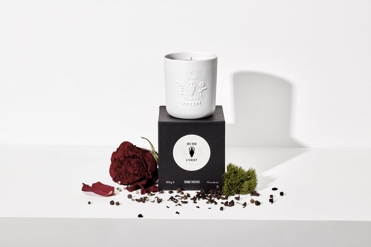Bougie Apothecary en porcelaine - Rose Noire
