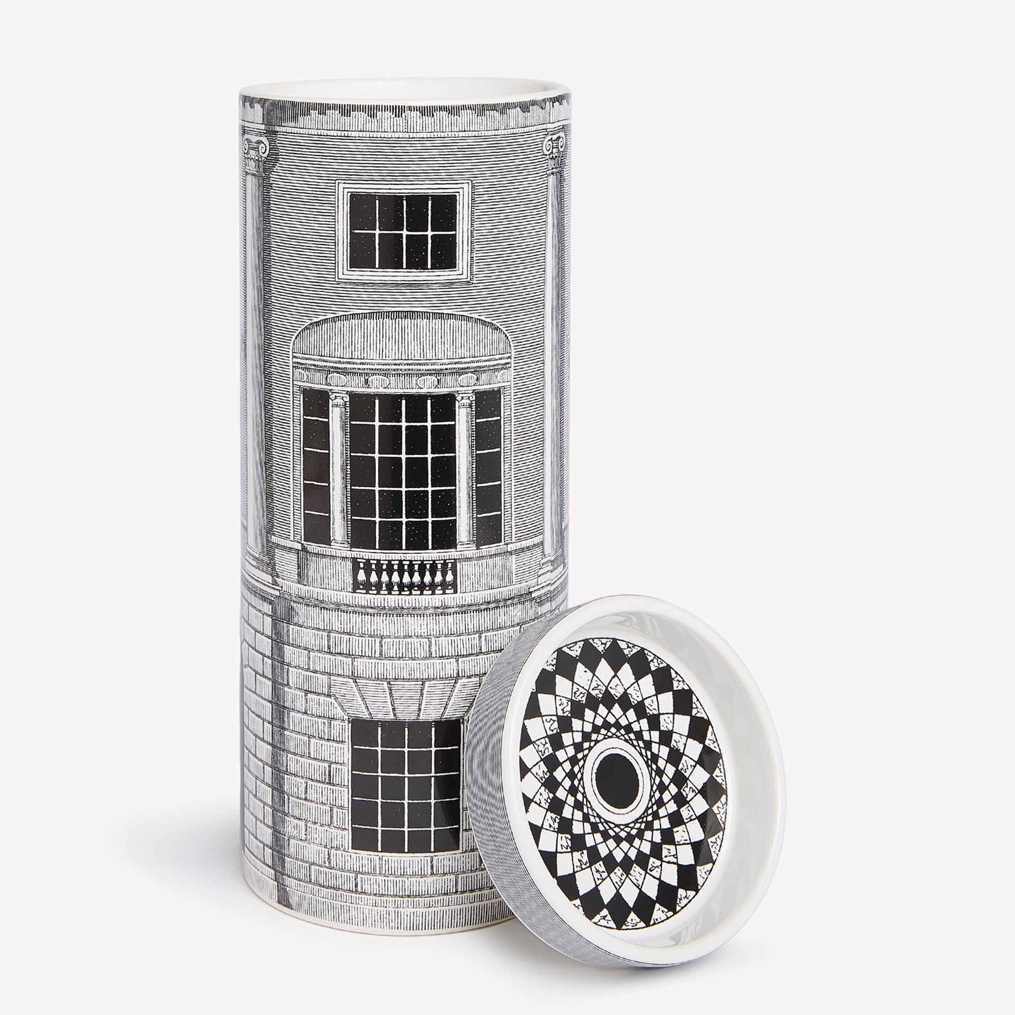 Torre Architettura scented candle in porcelain - Black & White