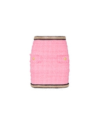 Jupe courte en tweed - Rose Foncé