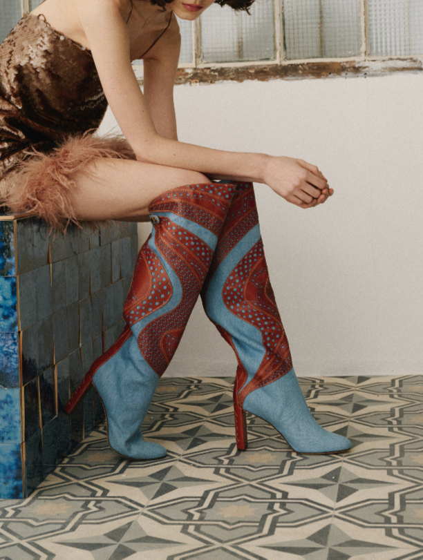 Bottes Aurora Luc 90 en denim - blue