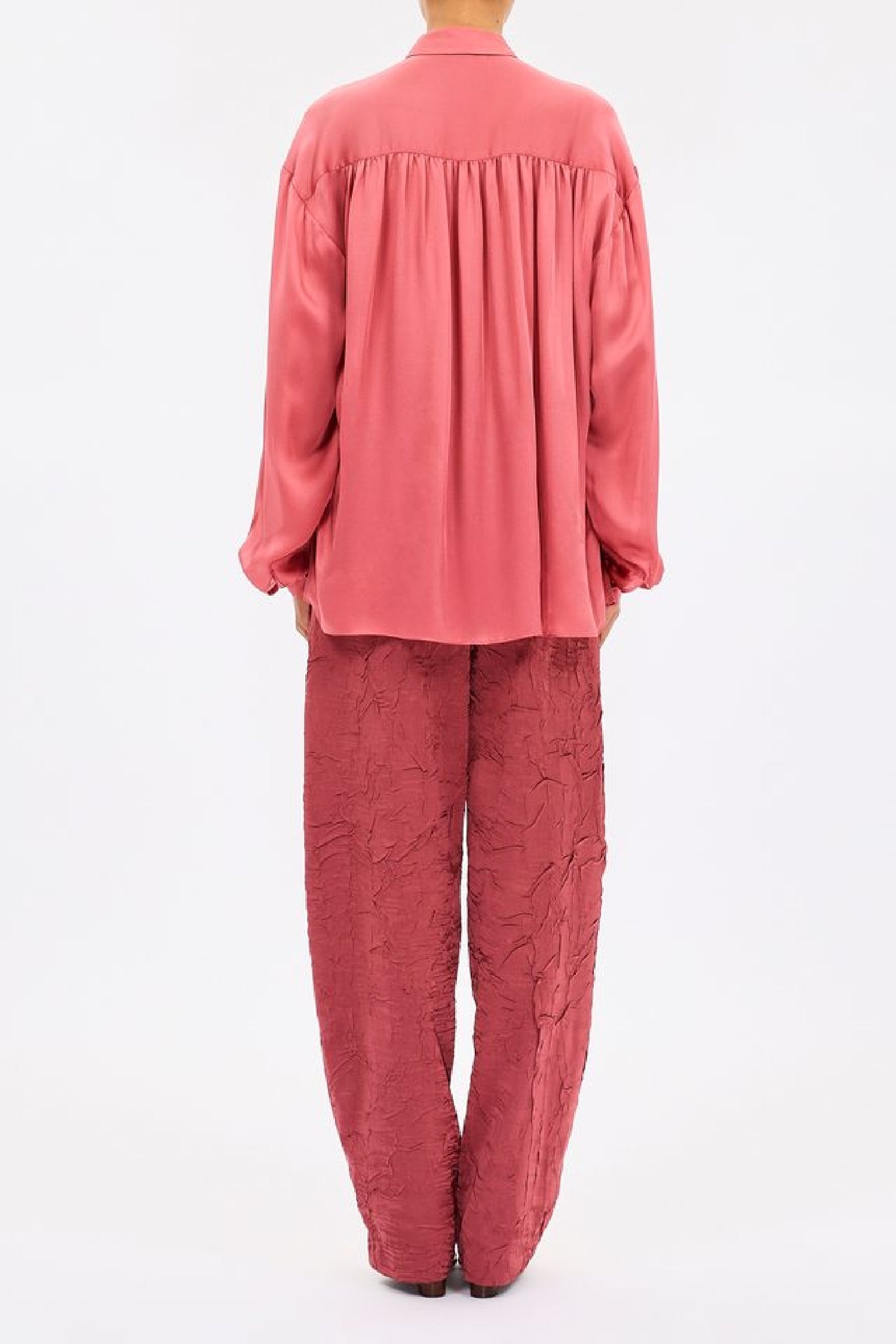 Blouse Gesture à manches longues en soie - Rosewood