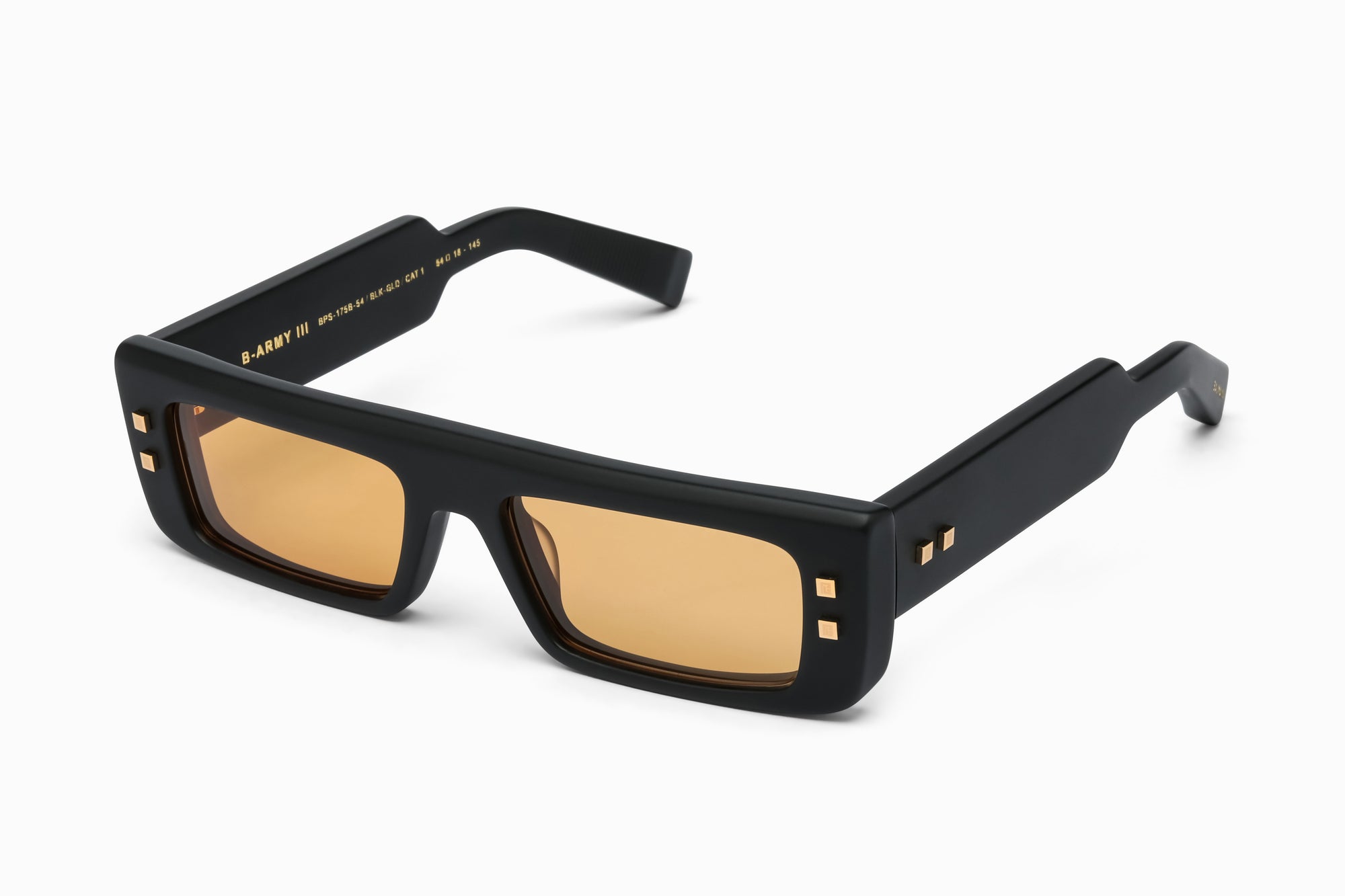 Matte Black 18k Gold B ARMY III Lunettes de soleil