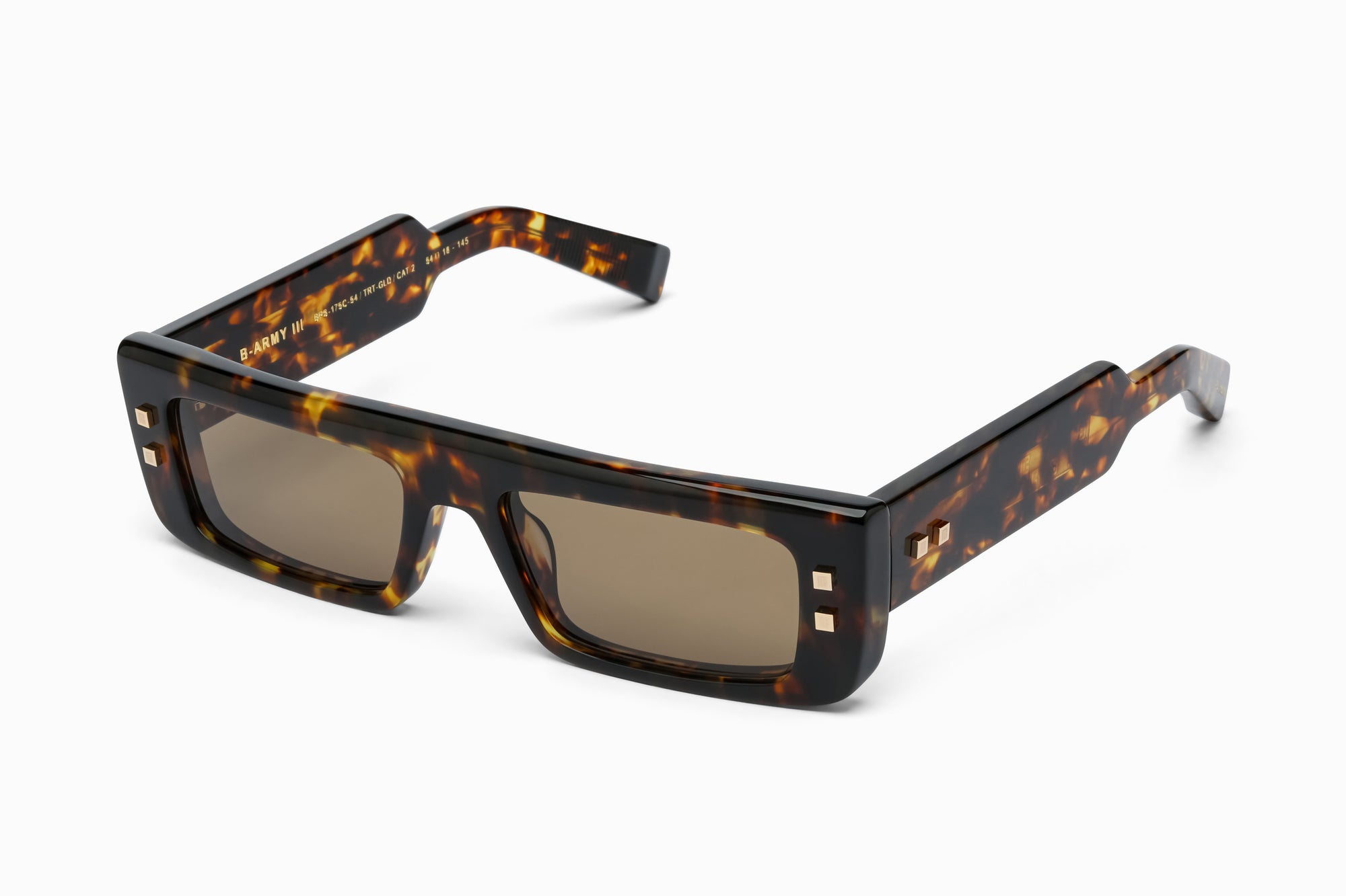 Spotted Havana 18k Gold B ARMY III Lunettes de soleil