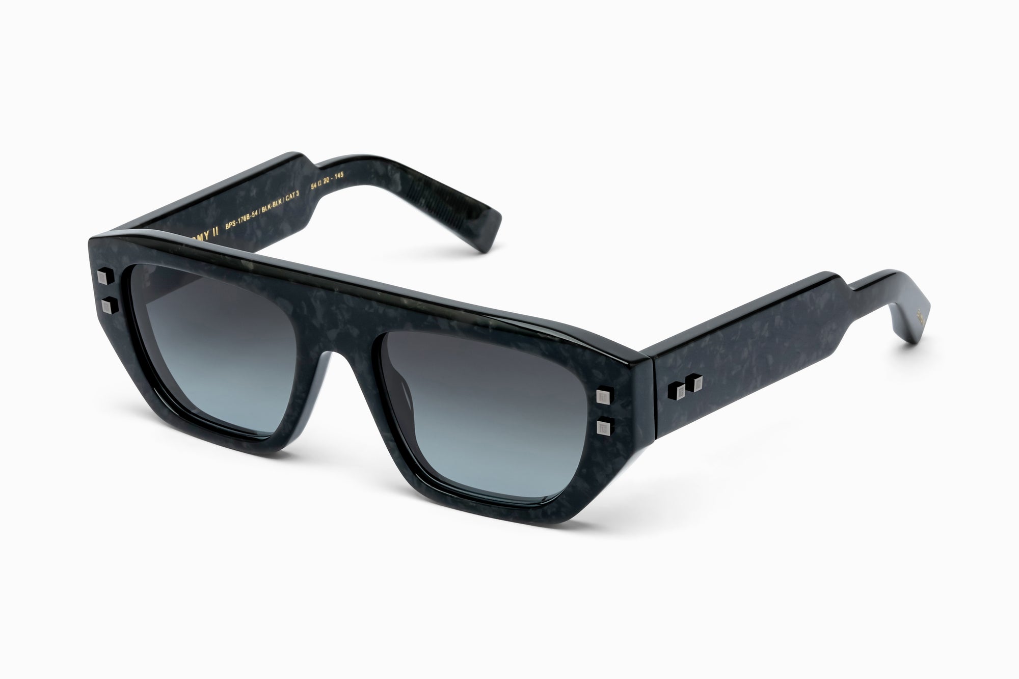 LTD Leather Black Black Rhodium B ARMY II Lunettes de soleil