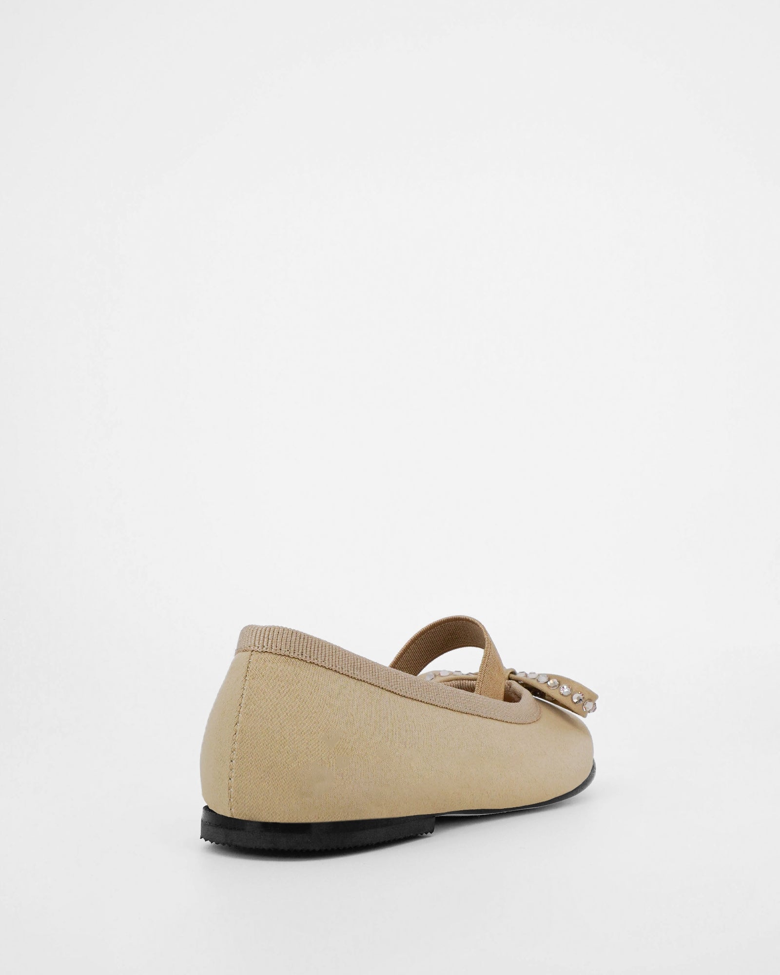 Barbara ballet flats with crystals, in satin - Champagne