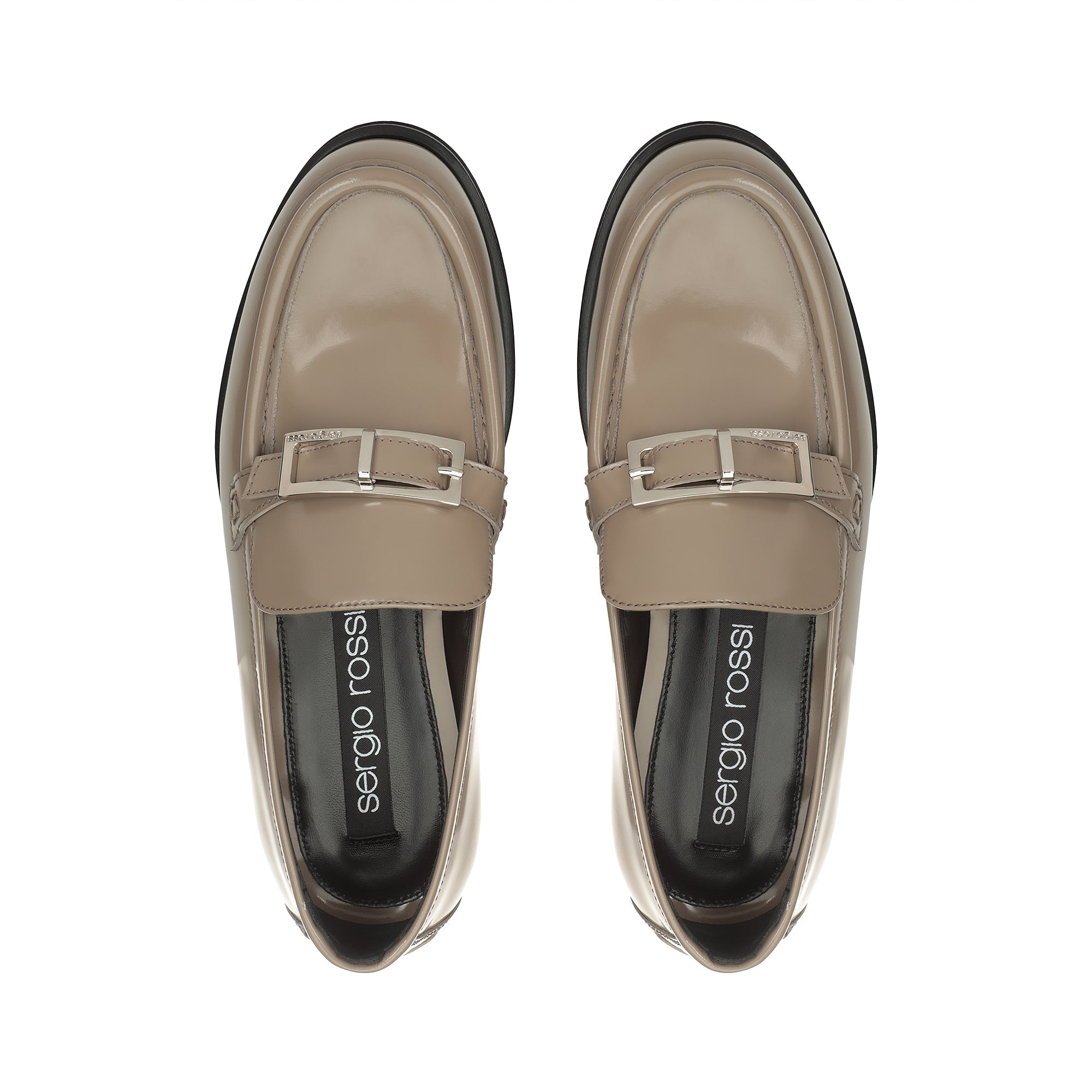 Mocassins Sr No en cuir verni - Taupe